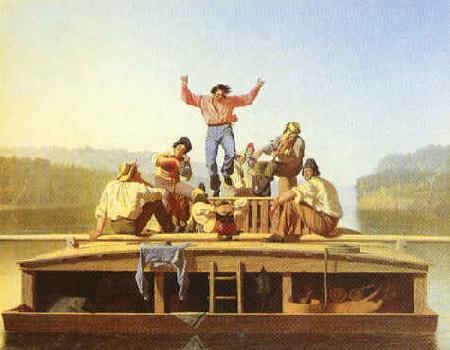 George Caleb Bingham The Jolly Flatboatmen Sweden oil painting art